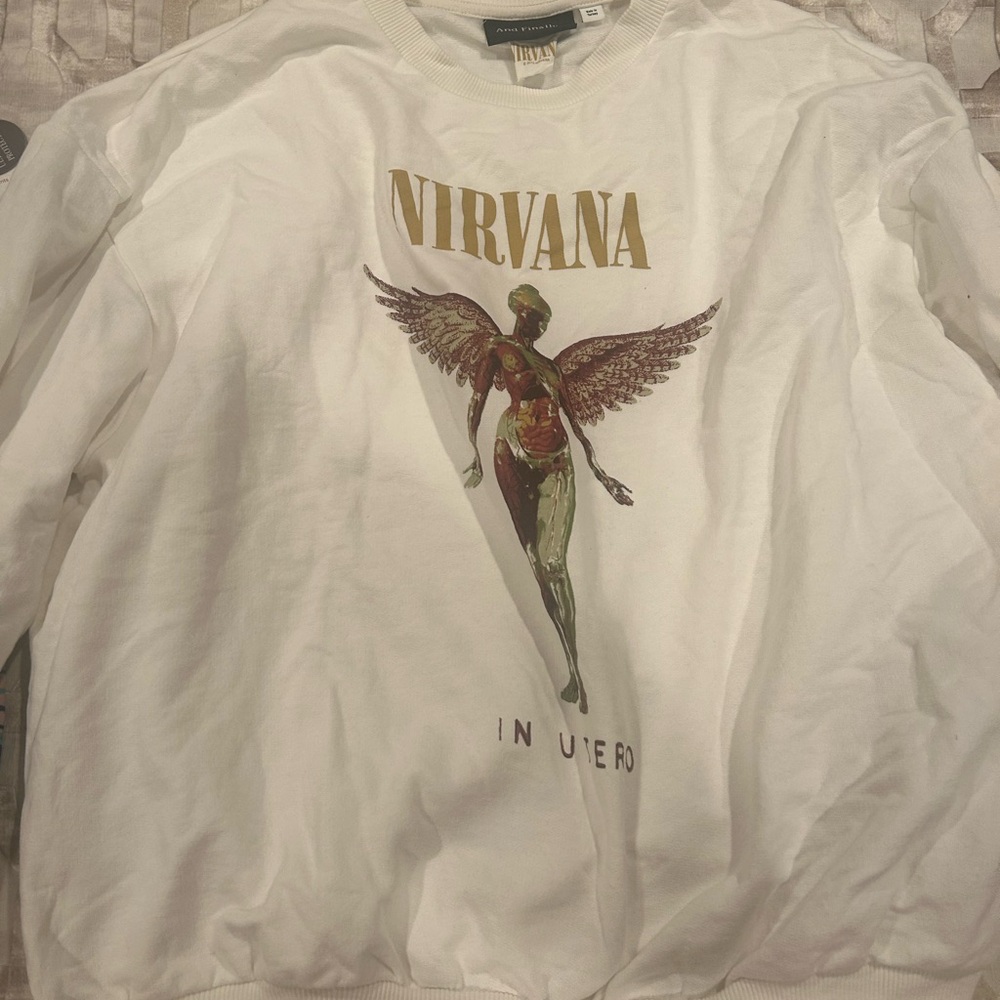 Nirvana White Graphic Sweatshirt